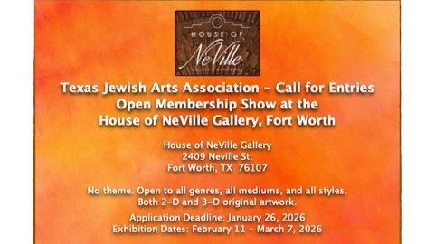 Texas Jewish Arts Association - CALL FOR ART opportunity image